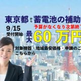 東京都の蓄電池補助金 自家消費プラン事業