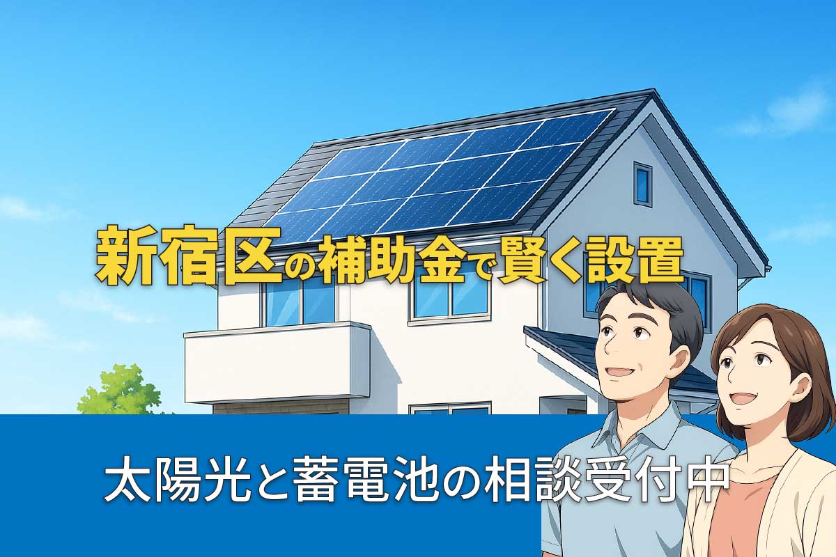 新宿区の太陽光発電・蓄電池補助金制度のイメージ
