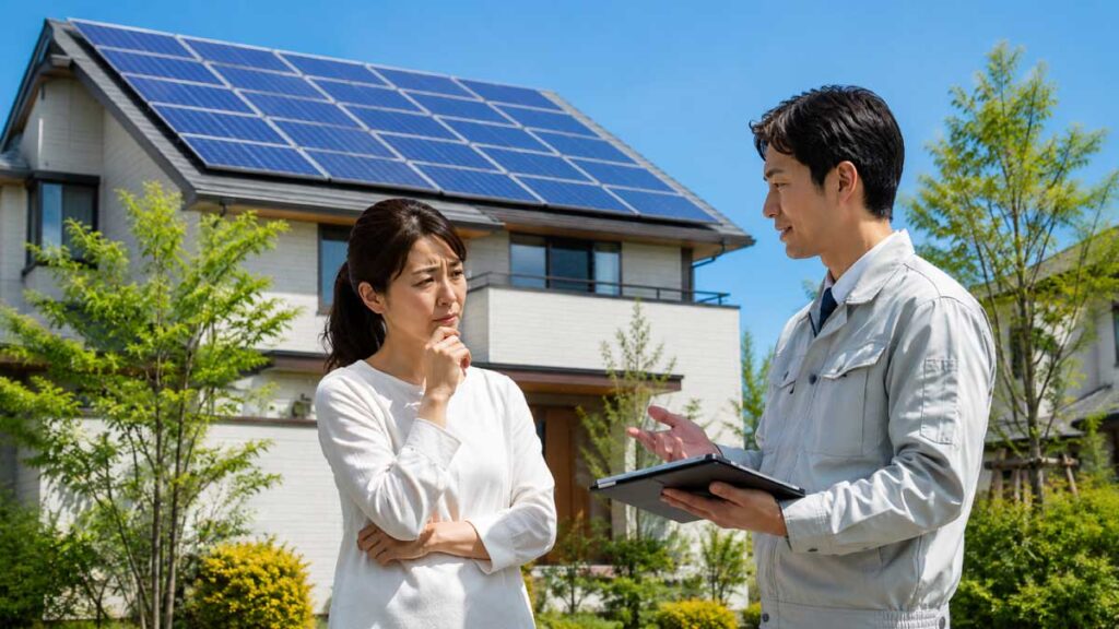 太陽光発電の修理やパワコン交換を相談するイメージ