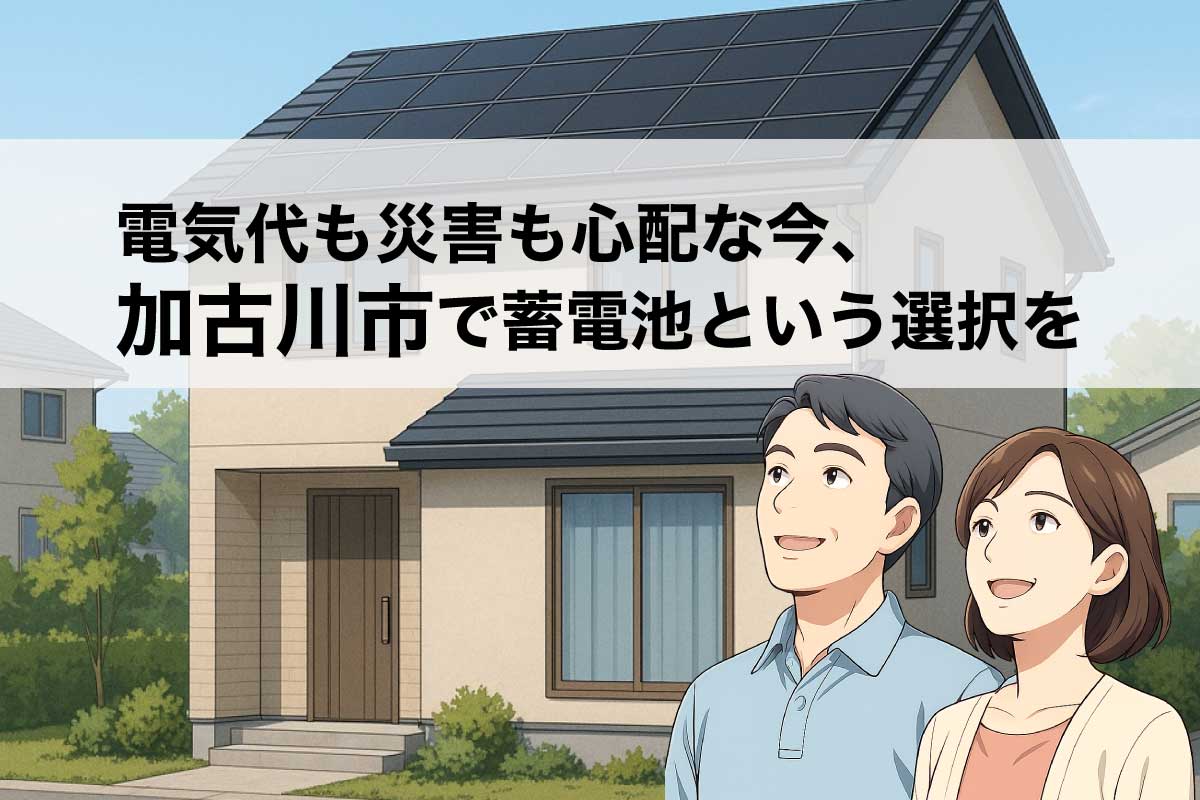 加古川市で蓄電池の設置をお考えの方へ｜補助金・費用・導入の流れをやさしく解説のイメージ