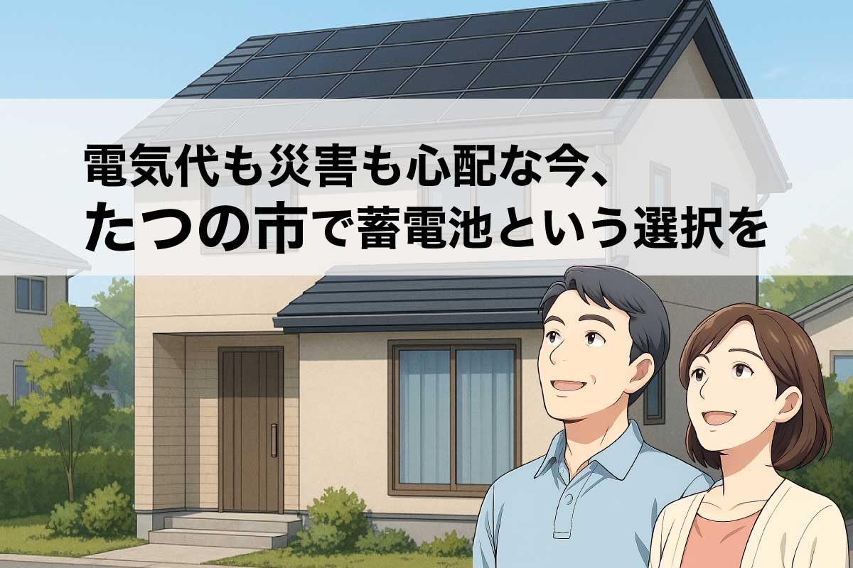 たつの市で蓄電池の設置をお考えの方へ｜補助金・費用・導入の流れをやさしく解説のイメージ